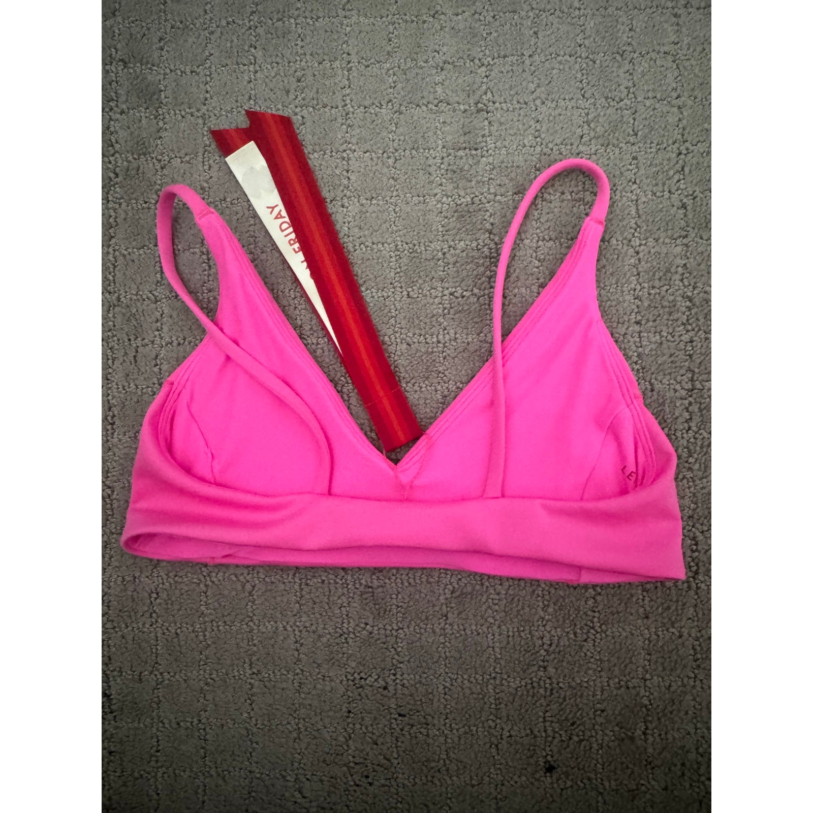 Nwt Left On Friday Sunday Bikini Top In Shock Pink Sz Xs — image 5 of 6
